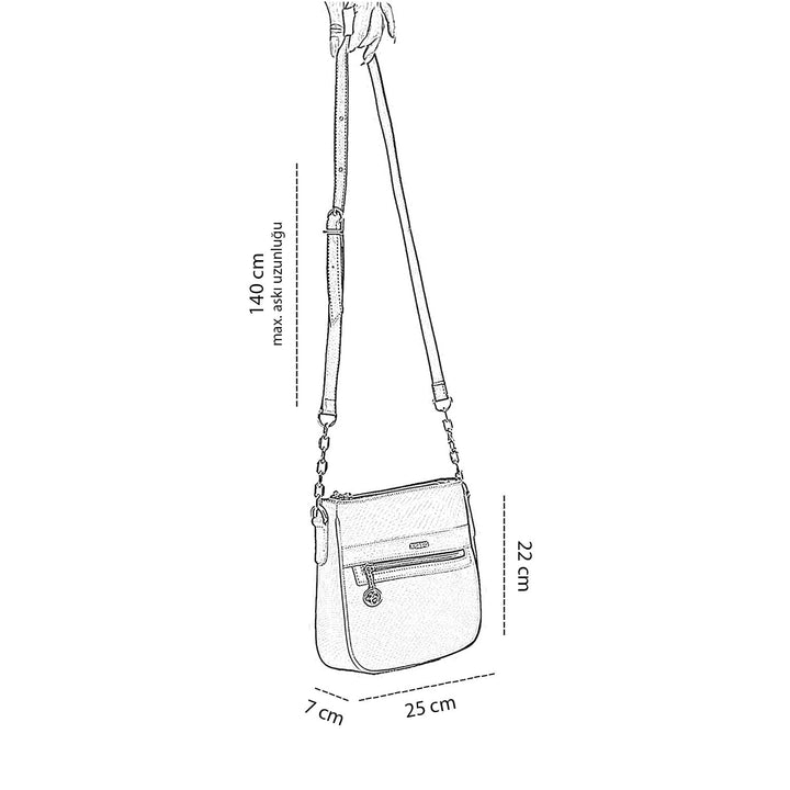 Tegan Kadın Zincir Detaylı Ayarlanabilir Askılı Çapraz Çanta