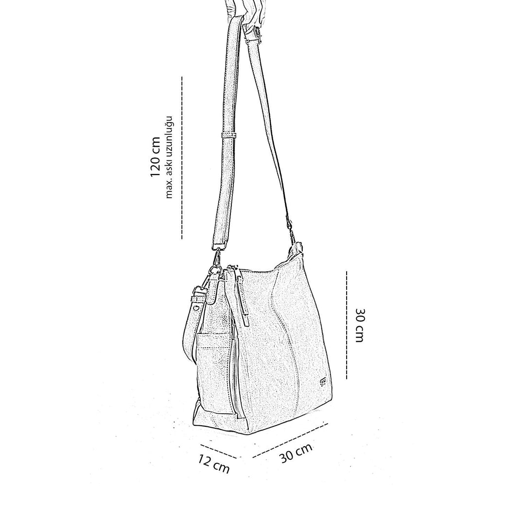Aledora Kadın Hakiki Süet Omuz Çantası ve Askılı Çapraz Çanta