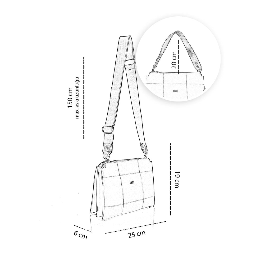 Ceyn Kadın El Çantası ve Ayarlanabilir Askılı Çapraz Çanta