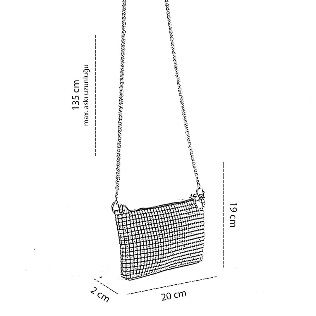 Edel Kadın Taşlı Omuz Çantası ve Zincir Askılı Çapraz Çanta
