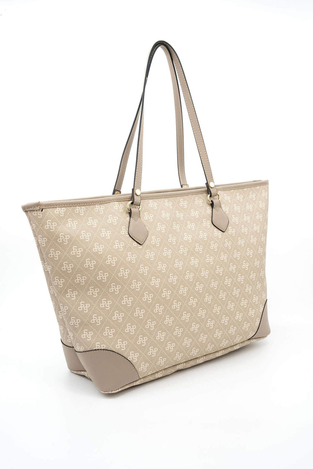 Silver & Polo SP1169 Şeritli Monogram Kadın Omuz Shopper Çanta